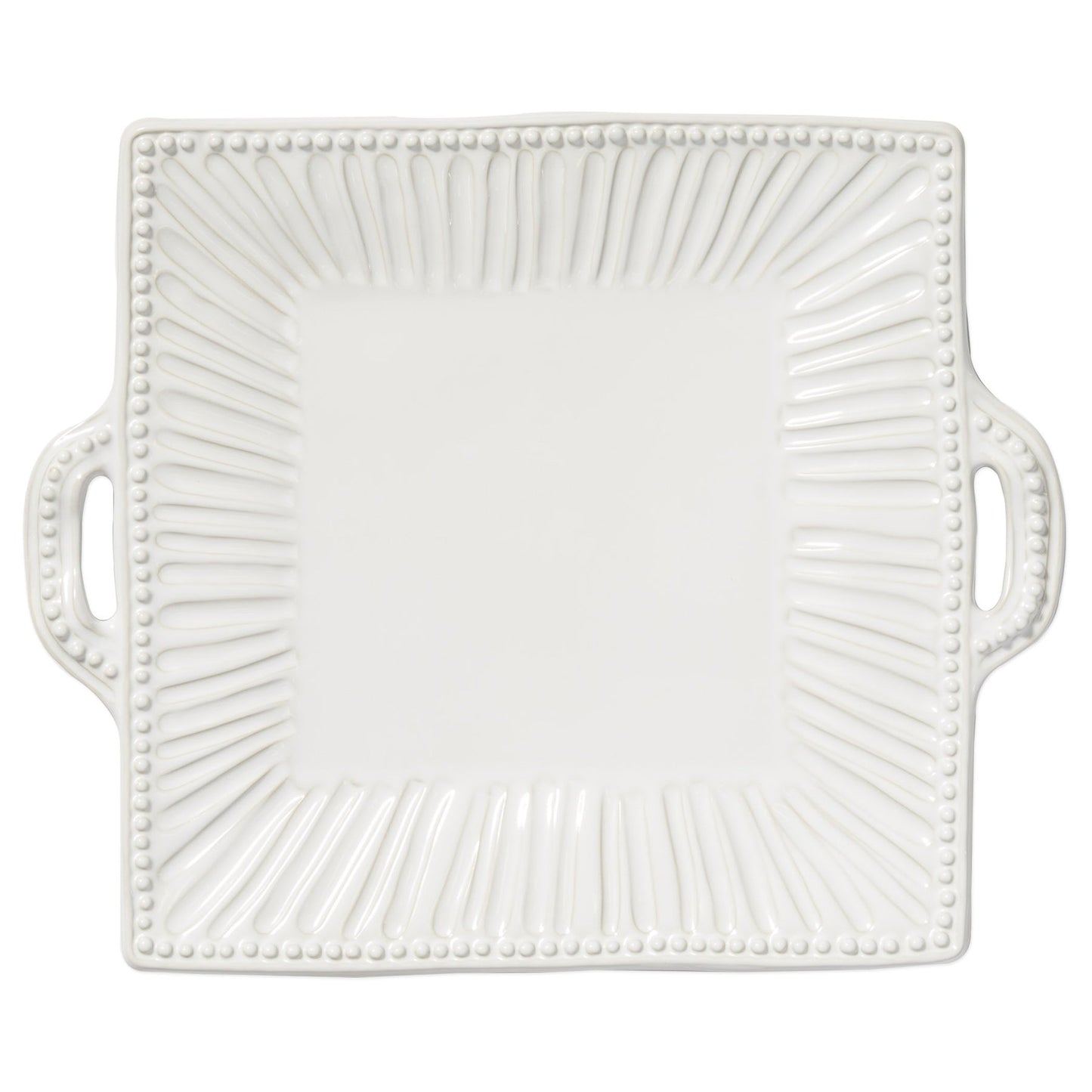 Vietri Incanto Stone Stripe Square Handled Platter