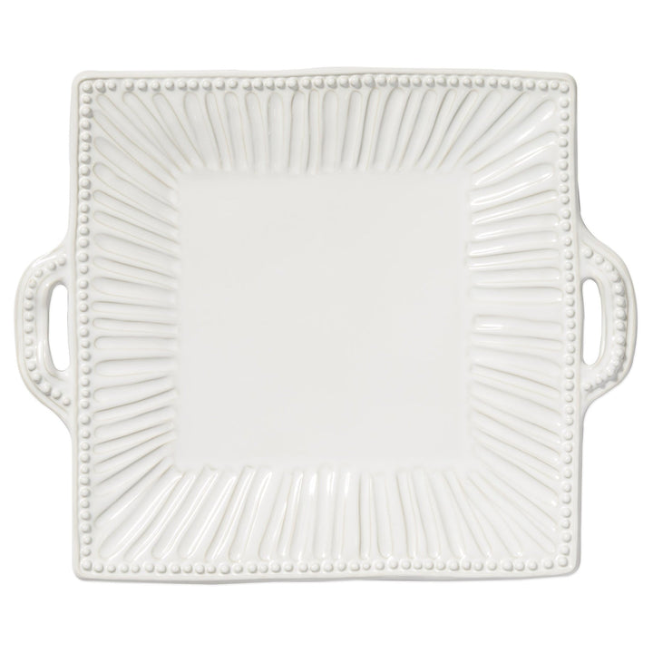 Vietri Incanto Stone Stripe Square Handled Platter