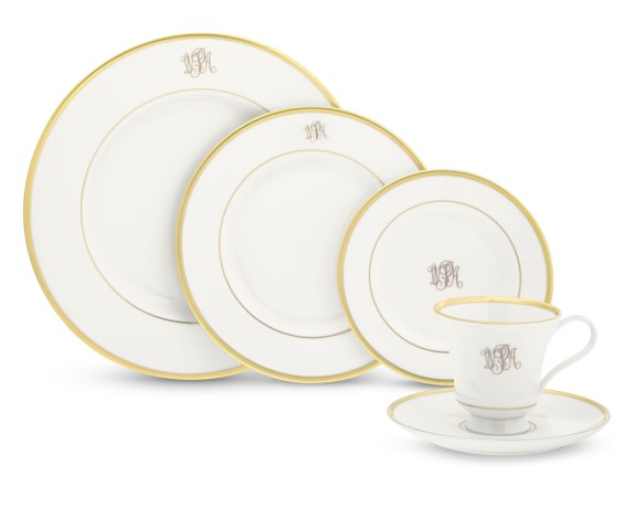 Pickard Signature with Monogram/White – Cunningham Jewelers