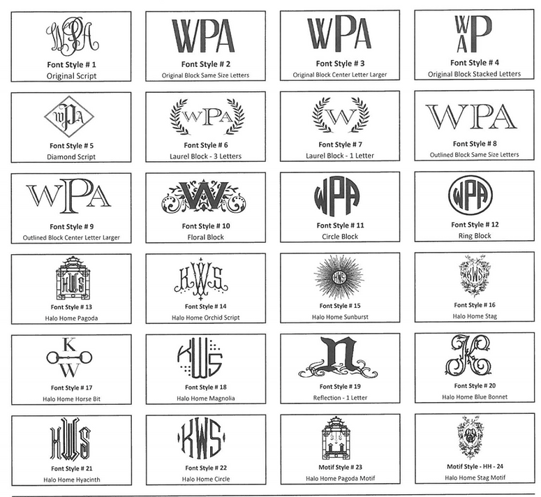 Pickard Signature with Monogram/White