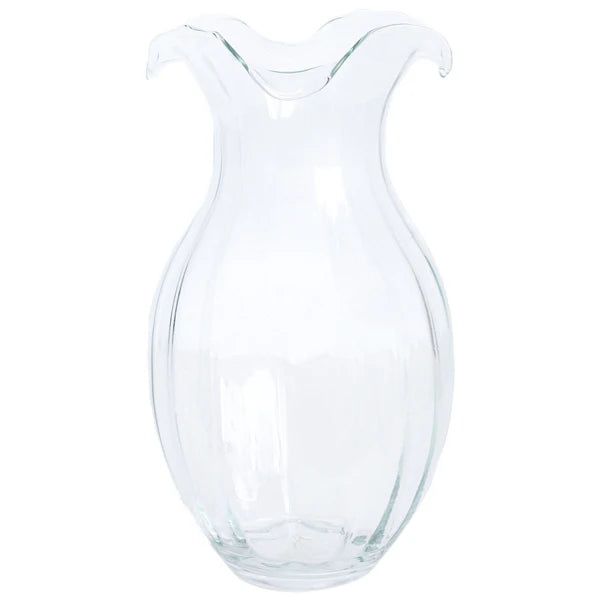 Hibiscus Glass Vertical Fluted Vase