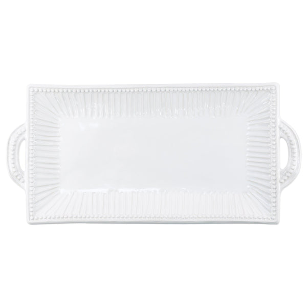 Vietri Incanto Stone Stripe Rectangular Handled Platter