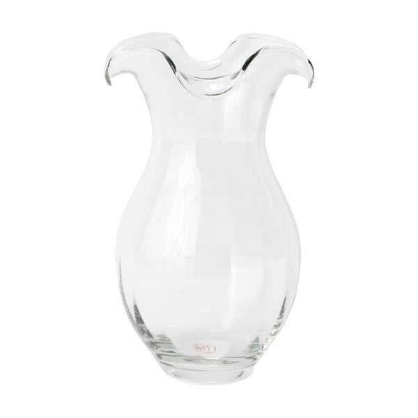 Hibiscus Glass Vertical Fluted Vase